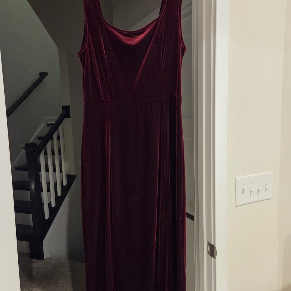 SHEIN Women's Velvet Maxi Dress - Deep Burgundy